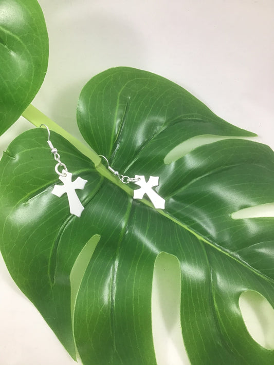 Silver Cross Earrings