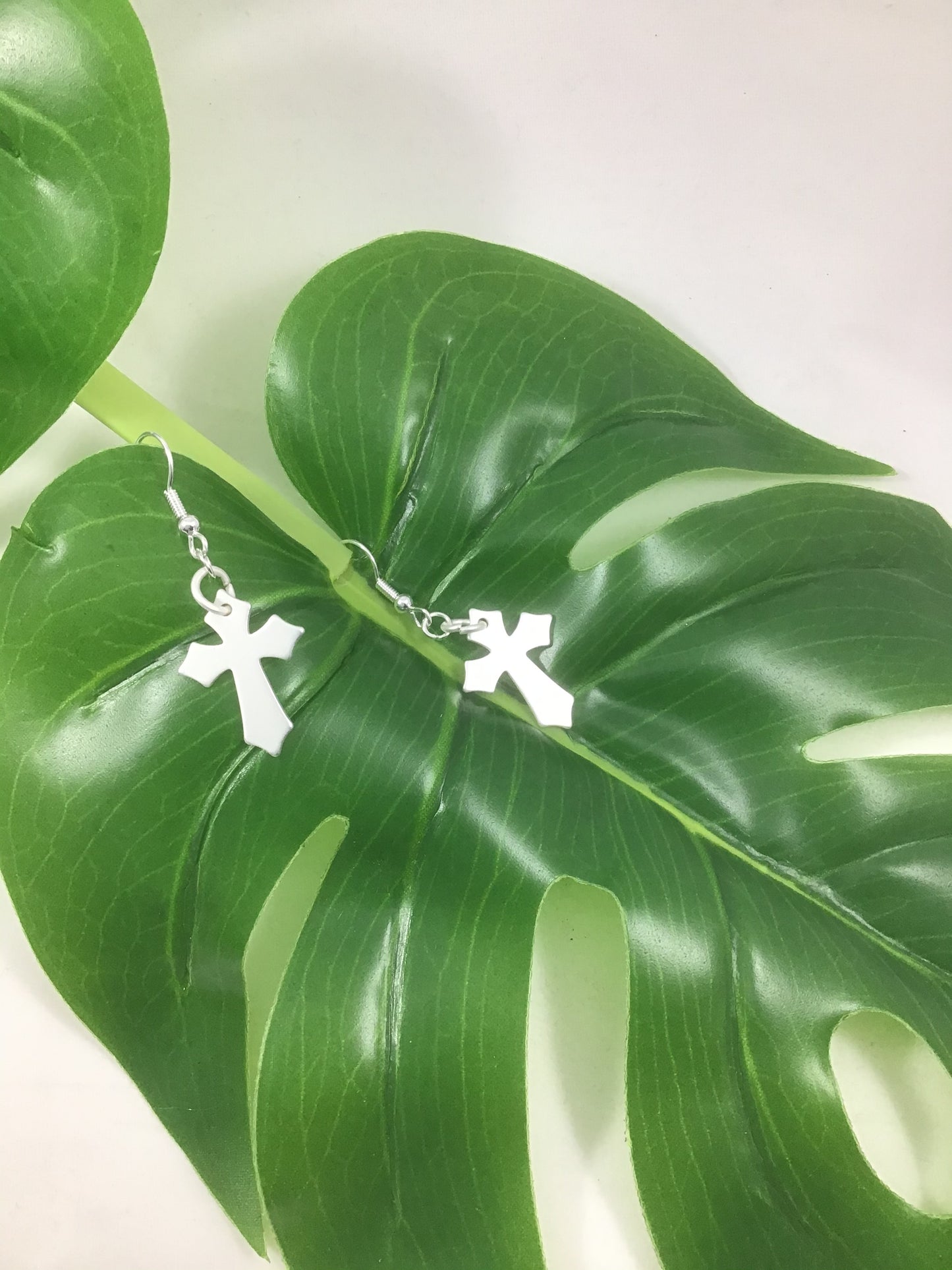 Silver Cross Earrings