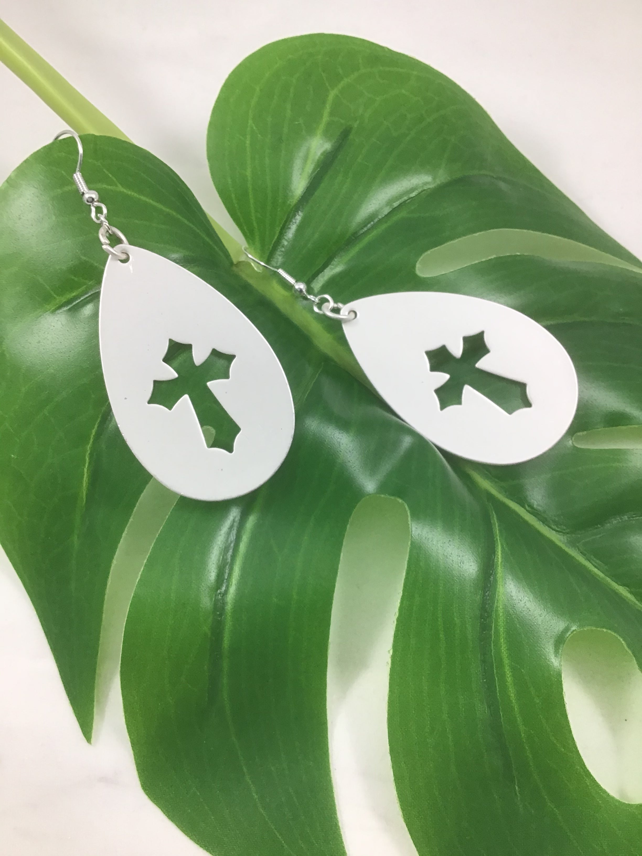 Silver Cross Earrings